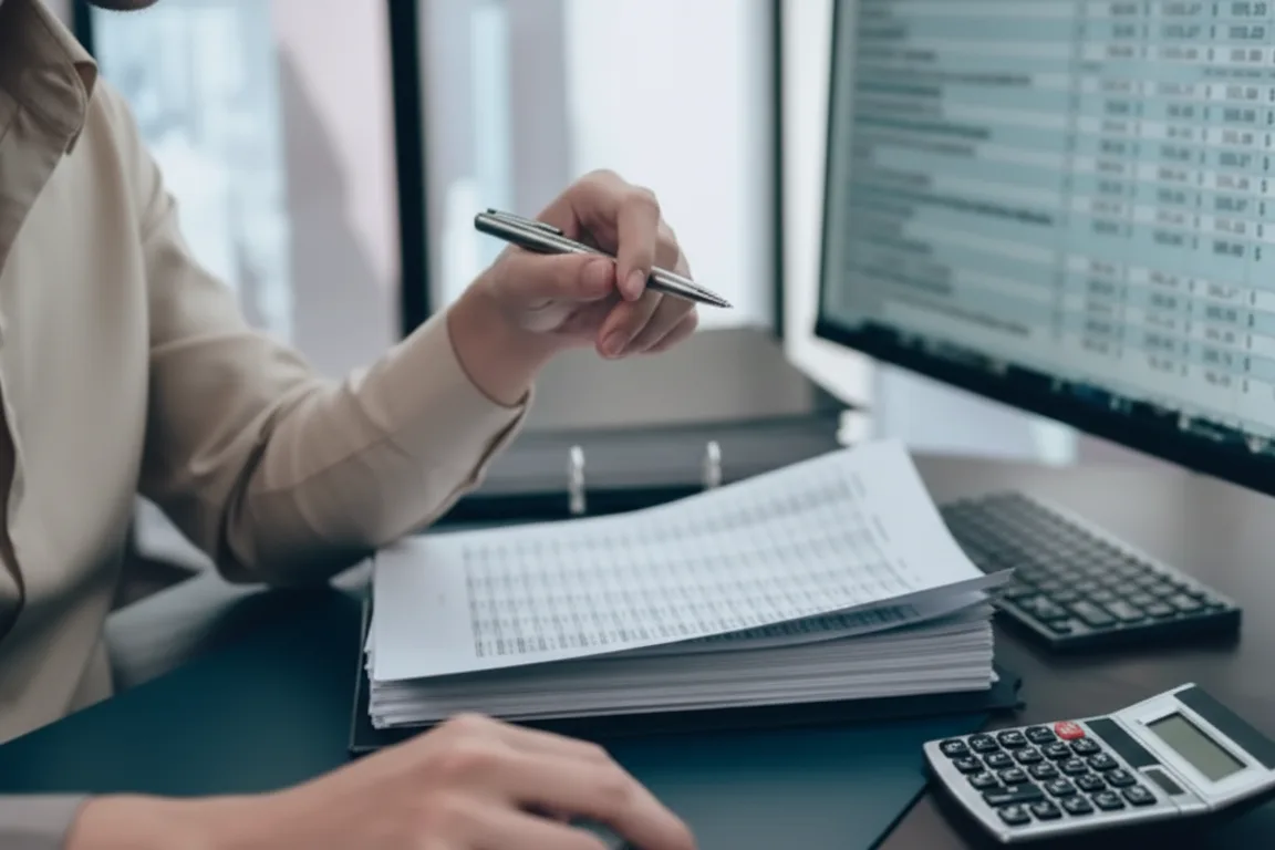 Financial calculator and spreadsheet showing insider tips to business cash flow management