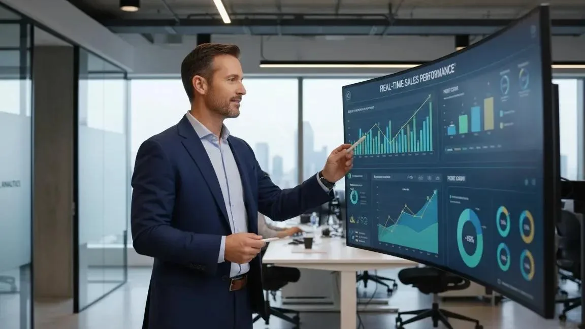 Business owner using instant payouts data for real-time financial planning and forecasting in UK
