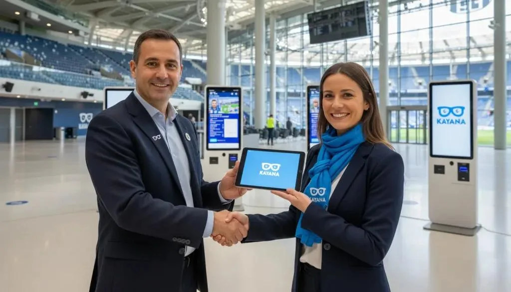 Kayana representative with a stadium partner / representative