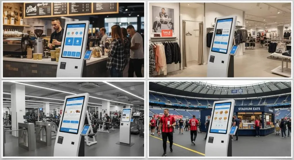 With UK labour shortages impacting coffee shops, retail, gyms and stadiums, many businesses are turning to self-service kiosks.