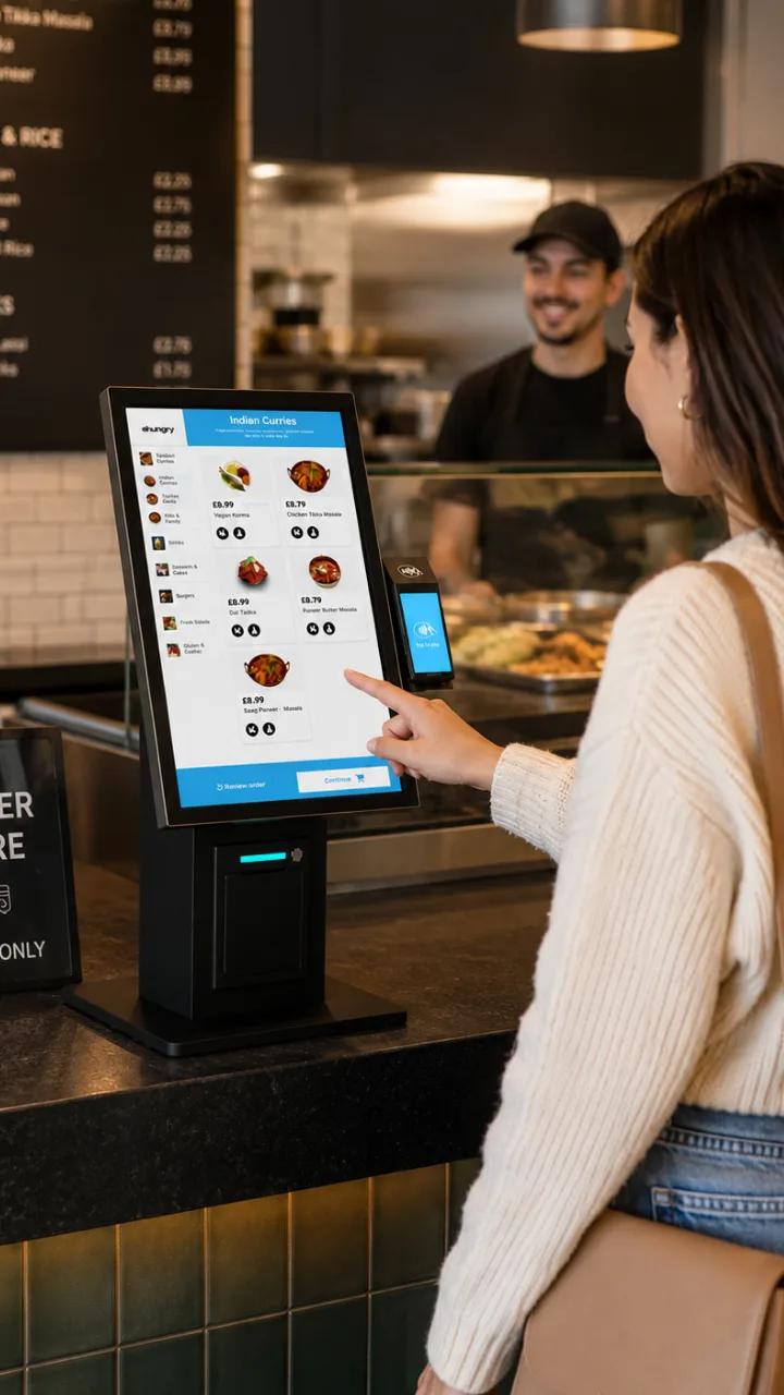 Self-service kiosk in use